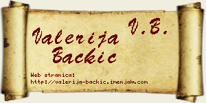 Valerija Backić vizit kartica